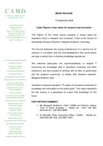 CAMD  MEDIA RELEASE COUNCIL OF AUSTRALASIAN MUSEUM DIRECTORS