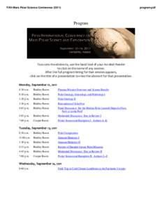 Fifth Mars Polar Science Conference[removed]program.pdf Program