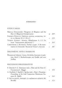 203  SOMMARIO STUDI E SAGGI Mikolaj Domaradzki: Theagenes of Rhegium and the
