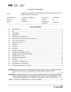 Circulaire d’information Sujet : Document d’orientation sur l’exploitation de systèmes de véhicule aérien non habité visés par une exemption