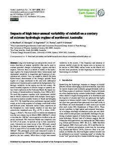 Hydrol. Earth Syst. Sci., 19, 2057–2078, 2015 www.hydrol-earth-syst-sci.netdoi:hess © Author(sCC Attribution 3.0 License.  Impacts of high inter-annual variability of rainfa