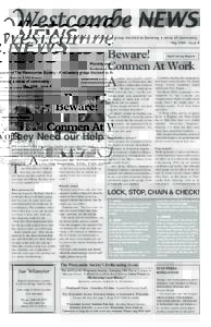 Westcombe NEWS Monthly newspaper of The Westcombe Society - A voluntary group devoted to fostering a sense of community Established 1973 May 2004 Issue 4