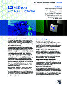 SGI VizServer with NICE Software Data Sheet ® SGI VizServer with NICE Software