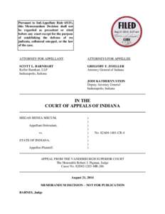 Pursuant to Ind.Appellate Rule 65(D), this Memorandum Decision shall not be regarded as precedent or cited before any court except for the purpose of establishing the defense of res judicata, collateral estoppel, or the 