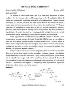 THE NOZAKI-HIYAMA-KISHI REACTION Reported by Jeffrey M. Kallemeyn