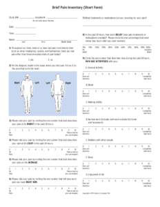 Brief Pain Inventory (Short Form)