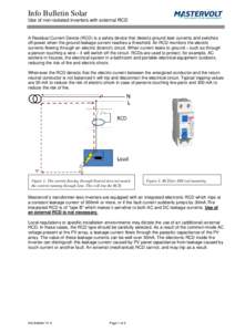 Photovoltaics / Electrical safety / Electrical wiring / Residual-current device / Automation / Inverter / Photovoltaic system / Transformer / Leakage / Electromagnetism / Electrical engineering / Technology