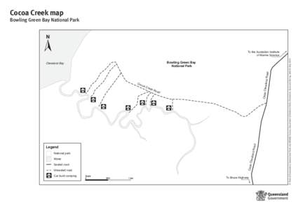 Cocoa Creek camping area, Bowling Green Bay National Park map