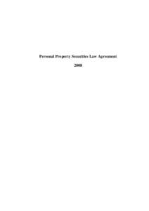 Personal Property Securities Law Agreement 2008