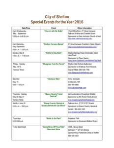 Special Events for the Year 2010