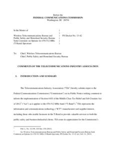 Before the FEDERAL COMMUNICATIONS COMMISSION Washington, DC[removed]In the Matter of Wireless Telecommunications Bureau and