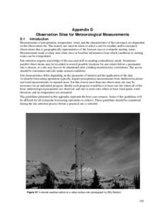 Appendix D: Observational Sites for Meteorological Observations  Appendix D Observation Sites for Meteorological Measurements D.1