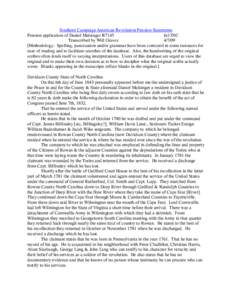 Southern Campaign American Revolution Pension Statements Pension application of Daniel Malsinger R7145 fn13NC Transcribed by Will Graves[removed]Methodology: Spelling, punctuation and/or grammar have been corrected in so