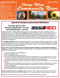 INSIDE THIS ISSUE Orange C.A.R.E.S. Heritage Home Program Welcome Jud Kline[removed] Letter from the Mayor[removed]Letter from the Mayor (cont.)