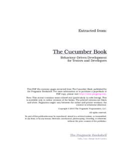 Cucumber / Gherkin / Credit card / Scenario / Next Magazine / Software / Behavior Driven Development / Software testing