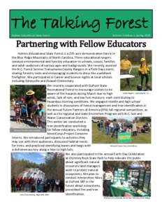 The Talking Forest Holmes Educational State Forest Volume 3 Edition 1. SpringPartnering with Fellow Educators