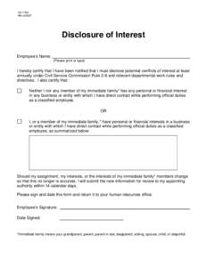 CS-1783 Rev[removed]Disclosure of Interest Employee’s Name: [Please print or type]