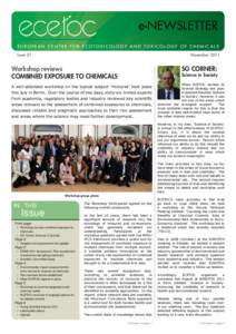 e-NEWSLETTER EUROPEAN CENTRE FOR ECOTOXICOLOGY AND TOXICOLOGY OF CHEMICALS Issue 21 November 2011