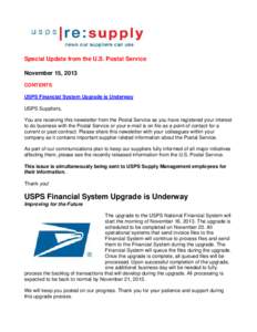 Microsoft Word - USPS re-supply Special Update[removed]doc