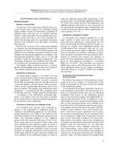 Supplement to Rosenwald A, et al. The Use of Molecular Profiling to Predict Survival after Chemotherapy for Diffuse Large-B-Cell Lymphoma. N Engl J Med 2002;346:[removed]SUPPLEMENTARY APPENDIX 1 Statistical Analysis Miss