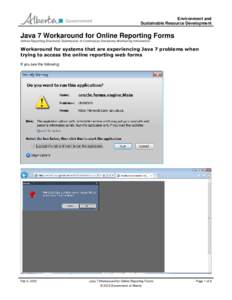 Java 7 Workaround for Online Reporting Forms