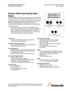 Freescale Semiconductor, Inc. Data Sheet: Technical Data Document number K24P144M120SF5 Rev 4, [removed]