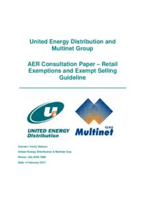 Microsoft Word - UED Multinet response to the AER Retail Exemptions consultation paper[removed]v3.doc