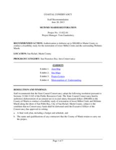 COASTAL CONSERVANCY Staff Recommendation June 20, 2013 MCINNIS MARSH RESTORATION Project No[removed]Project Manager: Tom Gandesbery
