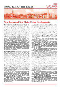 Hong Kong Fact Sheets - New Towns and New Major Urban Developments