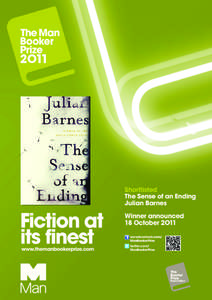 Shortlisted The Sense of an Ending Julian Barnes Winner announced 18 October 2O11 www.facebook.com/