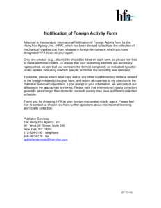 Countries & Territories Represented by HFA Reciprocal Agreements