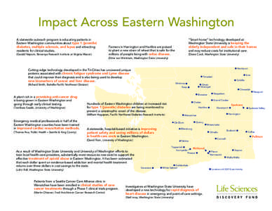 Impact Across Eastern Washington A statewide outreach program is educating patients in Eastern Washington communities about type 1 (juvenile) diabetes, multiple sclerosis, and lupus and attracting residents for clinical 