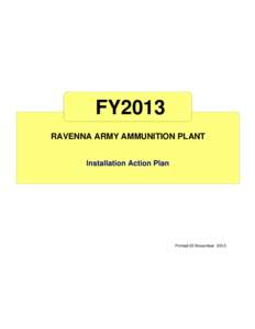 FY2013 Ravenna Army Ammunition Plan Installation Action Plan