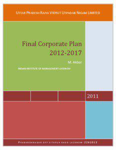 UTTAR PRADESH RAJYA VIDYUT UTPADAN NIGAM LIMITED  Final Corporate Plan