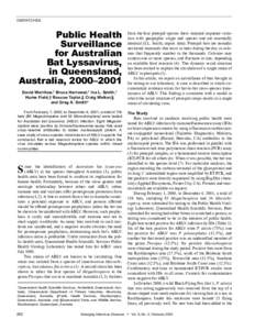 DISPATCHES  Public Health Surveillance for Australian Bat Lyssavirus,