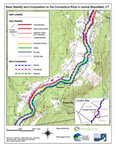 Bank Stability and Composition on the Connecticut River in central Bloomfield, VT MAP LEGEND Bank Stability Channelization High eroding banks