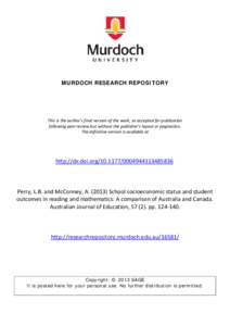 MURDOCH RESEARCH REPOSITORY  This is the author’s final version of the work, as accepted for publication following peer review but without the publisher’s layout or pagination. The definitive version is available at