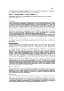 (PO) INFLUENCIA DE LA COLEOCISTOQUININA Y SU ANTAGONISTA PROGLUMIDE EN LA SELECCIÓN DE MACRONUTRIENTES EN LA LUBINA (Dicentrarchus labrax, L.) Rubio, V.C.; Sánchez-Vázquez, F.J.; Zamora, S. & Madrid, J.A. Departamento