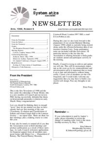 THE  Systematics ASSOCIATION  NEWSLETTER