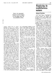 Sorry, for copyright reasons some images on this page may not be available online  © 1978 Nature Publishing Group