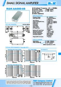 SMALL SIGNAL AMPLIFIER  R&K reserves the right to make changes in the specifications of or discontinue products at any time without notice. R&K products shall not be used for or in connection with equipment that requires