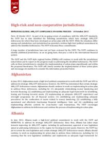 Améliorer la conformité aux normes de LBC/FT dans le monde : un processus permanent[removed]octobre 2012