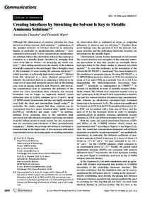 Communications DOI: anieLithium in Ammonia  Creating Interfaces by Stretching the Solvent Is Key to Metallic