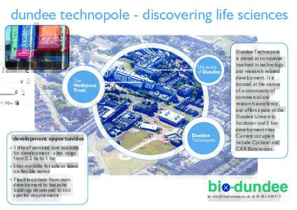 dundee technopole - discovering life sciences  University of Dundee The Wellcome