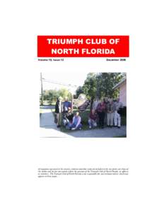 TRIUMPH CLUB OF NORTH FLORIDA Volume 18, Issue 12 December 2006