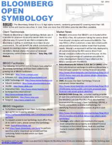 BLOOMBERG OPEN aSYMBOLOGY Q2[removed]