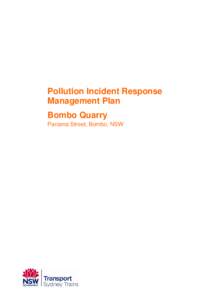 Pollution Incident Response Management Plan Bombo Quarry Panama Street, Bombo, NSW  Sydney Trains - Quarries