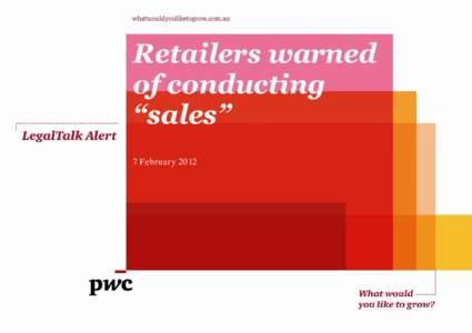 Microsoft Word - LegalTalk Alert - Retailers warned of conducting s
