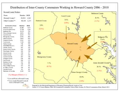 Distribution of Inter-County Commuters Working in Howard County[removed]Howard County Workers Other Counties** Com m uters From