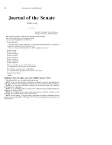 46  JOURNAL OF THE SENATE Journal of the Senate SIXTH DAY